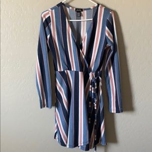 Long sleeve, short dress.